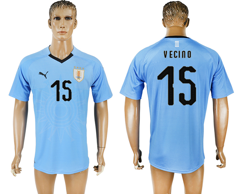 2018 world cup Maillot de foot Uruguay #15 VECINO BLUE